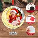 2 x Babys First Christmas Photo Ornament 2025 Girl - Personalized Pink Elephant Ornament - My 1st Xmas Tree New Baby Girl Picture Keepsake Ornaments Decoration