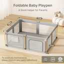 Foldable Baby Playpen with Mat, 71x59 Foldable Play Pen for Babies and Toddlers, Baby Playpen with Portable Design, Collapsible Play Yard for Fence Indoor and Outdoor