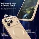 ankofave Magnetic for iPhone 17 Pro Max Case, with Camera Lens Protector, Compatible with Magnetic, Slim Shockproof Soft Silicone Metallic Luster Phone Case for iPhone 17 Pro Max, Champagne Gold