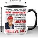 Father In Law Coffee Mug 11Oz, In Law Gifts for Fathers Day, Birthday & Christmas