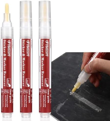 Marspark 2 Pcs Adhesive Remover Pens for Sticky Residues Multi-Surface Sticker Removal Marker Remover for Furniture Tile Floor Glue Tape Decal Label Sticker
