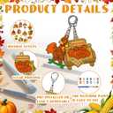 delaimastor 24Pcs Thanksgiving Turkey Craft Wood Color Your Own Keychains DIY Wooden Fall Turkey Keychains Crafts Kits for Thanksgiving Party School Home Active Favors Gifts (yellow)