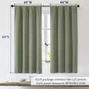 OWENIE Sally Sage Green Blackout Curtains for Bedroom 63 Inch Length 2 Panels Set, Solid Thermal Insulated Room Darkening Rod Pocket Privacy Window Treatment Curtains Drapes, W40 x L63 Inch