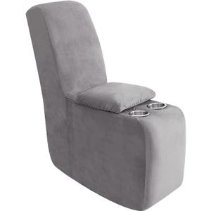 ULTICOR 7-Piece L Shape Sectional Recliner Sofa Covers, Velvet Stretch Reclining Couch Covers for Reclining L Shape Sofa, Thick, Soft, Washable (Light Grey, 1 Console Cover)