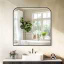 Bathroom Mirror, 30x30 inch Black Square Wall Mounted Mirror with Thin Frame, Bathroom Vanity Mirrors for Over Sink, Entryway, Living Room, Bedroom