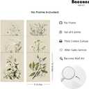 Vintage Botanical Wall Art Set of 6 Neutral Floral Canvas Wall Decor Wildflower Wall Art Watercolor Flower Prints Botanical Poster Minimalist Plant Pictures for Bedroom Living Room 8x10 Inch Unframed