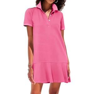 Polo Dress for Women Short Sleeve Ruffle Hem Golf Tennis Summer Mini Dresses (X-Large, Rose)