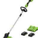 Greenworks 48V (24V x 2) 15" String Trimmer, (2) 2Ah Batteries and 4A Dual Port Charger Included