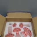 Hewory Mushroom Jars for Plants, 5pcs Pink Glass Mushroom Bud Vase for Flowers, Unique Plant Propagation Stations Propagating Vases Decor, Mini Cute Hydroponic Terrarium Planter for Indoor Planters