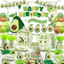 Fruit Avocado Party Supplies, Avocado Theme Party Decorations for Girls Kids Avocado One Birthday Party with Plates Cups Napkins Tablecloth Birthday Backdrop Banner Balloons, Serves 20