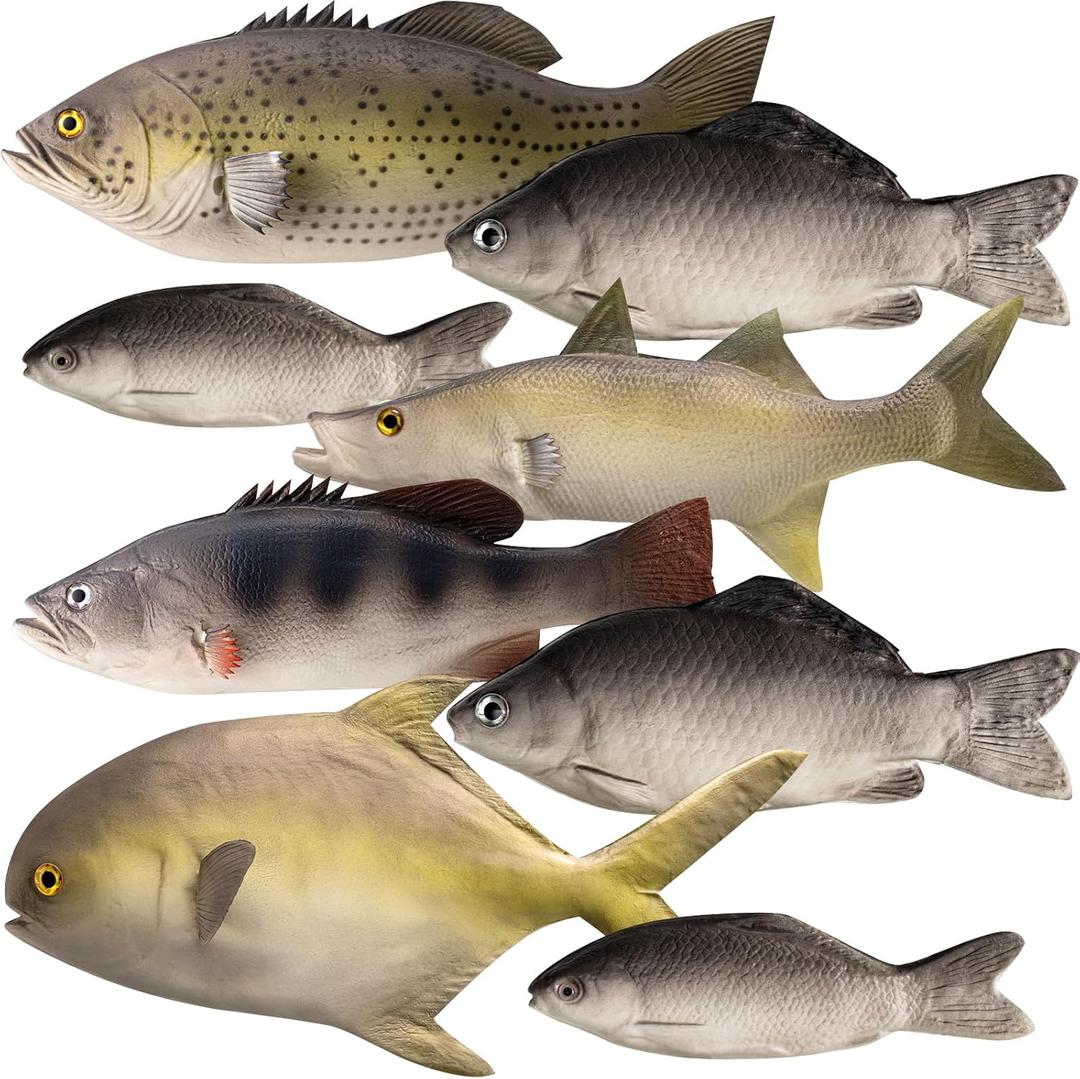 Blueweenly 16 Pcs Fake Fish Artificial Fish Toy 6 Types Lifelike Stuffed Pretend Realistic Sea Fishes Models for Photography Props Party Favor Display Kitchen Decor