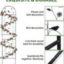 Metal Garden Trellis for Climbing Plants, 86.5" x 19.7" Metal Plant Trellis Outdoor, Black Iron Garden Trellis, Clematis Rrellis Outdoor, Arched Decoration Suitable for courtyards, lawns, Gard