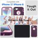 2 x AICase for iPhone SE 2022/3rd/2020/8/7 Case with Built-in Screen Protector,Heavy Duty Drop Protection Full Body Rugged Shockproof/Dust Proof Military Protective Tough for iPhone SE 2022/2020/8/7_8 (Night Purple/Pink(built-in film))