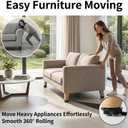 Furniture Sliders with 360 Self Adhesive Caster Wheels Mini Rollers for Furniture, Storage Bins & Appliances Black, (8, Black)