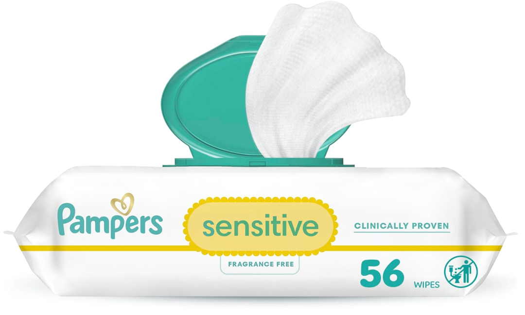 Pampers Sensitive Wipes, 56 Count, 11 Packs