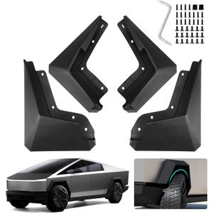 Custom Fit for Mud Flaps 2024 2025 Tesla Cybertruck Mud Splash Guard Front and Rear 4-PC Set