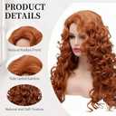 Long Fox Red Hair Curly Wig Wavy Full Head Copper Red Halloween Wigs for Women Cosplay Costume Party wig (Fox Red)