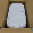 Funest Bathroom Trash Can, 3.3 Gallon Slim Trash Can with Lid, Adsorption Garbage Can with Press-Top Lid, Small White Narrow Plastic Trash Bin for Bathroom, Office, Bedroom, Living Room