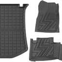 powoq Floor Mats Compatible with 2011-2021 Jeep Grand Cherokee Cargo Mat Floor Liner TPE Trunk Cargo Liner Replacement for 2011-2021 Jeep Grand Cherokee Accessories (Cargo Mat+Floor Mats)