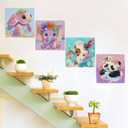 5 x wavaiov 4 Pack Cartoon 5D Diamond Art Painting Kits, Cute Animals DIY Diamond Arts Mosaic Kits for Adult Beginner, Full Round Drill Gem Art for Home Wall Decor Present 6X6 inch