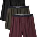 DAVID ARCHY Mens Boxer Shorts Underwear Quick Dry Breathable Mens Boxers Moisture Wicking Boxers for Men 3 Pack(XL, Olive Green/ Black/ Grape Purple)