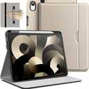 JETech Case for iPad Air 11-Inch M4/M3/M2 (2026/2025/2024), iPad Air 5/4 (10.9-Inch, 2022/2020 Model, 5th/4th), PU Leather Business Folio Protective Tablet Cover Pocket (Starlight)