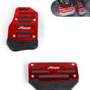 2 PCS Car Pedal Pads Set, Alloy Non-slip Accelerator Brake Pedal Covers, Automatic Sporty Decorative Accessories, Universal for Most Cars (Red)