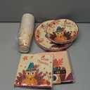 Childom Thanksgiving Party Supplies,102 Pcs Give Thanks Themed Party Set,Thanksgiving Decoration Dinnerware Set,Disposable Tablecloths Plates Cups Napkins Tableware For Fall Home Dinner Picnic Parties