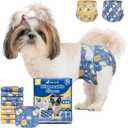 Pet Soft Dog Diapers Female Disposable Doggie Diapers with Wetness Indicator, Puppy & Cat Diapers Super Absorbent, Fit for Female Dog in Heat or Incontinence, 30pcs (XXS, Mixed)