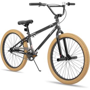 JOYSTAR Brockway Freestyle Kids BMX Bikes 20" 24" Kids Bicycles for 6-14 Years Old Boys Girls and Beginner-Level Riders 2 Pegs Multiple Colors (Brown)