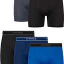 Hanes Men's Underwear Boxer Brief Pack, Performance Stretch Underwear, Moisture-wicking Boxer Briefs for Men, 5-pack, M