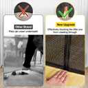 Reinforced 42 Extra Tall x 80 Wide Retractable Baby Gates with Rods to Prevent Crawling Through, Extra Tall Pet Gate for Large Openings Indoor Long Mesh Dog Gate for Stairs and Doorways, Black