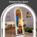Arch Full Length Standing Mirror with LED Lights, 63"x20" Lighted Mirror with Dimming & 3 Color Lighting, Tall Mirror Full Body for Bedroom, Dressing Room