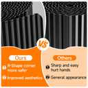 Corrugated Garden Edging,12"20Ft Galvanized Steel Landscape Edging & Lawn Edging Border,Metal Garden Border for Flower Beds,Garden,Lawn,Raised Beds & Tree Surrounds(Black)