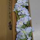 20" 4PCS Artificial Light Blue Hydrangea Flowers Large Faux Latex Real Touch Fake Hydrangeas Silk Bouquet with Leaves Stems for Family Table Office Wedding Party Arrangements