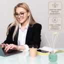 Premium Reed Diffuser Set - Room Freshener & Aromatherapy Diffuser for Homes | 100ml Glass with 5 Rattan Sticks & Flower Rattan | Smokeless, Toxin-Free | Lasts Up to 35 Days (White Tea)