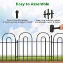 AMAGABELI GARDEN & HOME 32 Panels 13in(H)45ft(L) Decorative Garden Fences and Borders for Dogs Fencing Animal Barrier No Dig Rustproof Metal Fence Panels with Ground Stakes for Flower Bed Fence Black