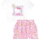Hello Kitty Girls 2-Piece T-Shirt and Skirt Set (6X, Pink)