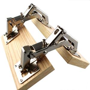 170 Degree Hinges Frameless Cabinet Door Hinges Hidden Hydraulic Adjustable Mounting Hinges Soft Closing Stainless Steel Buffer Damping Wardrobe, 1 Pair (Full Coverage) (1 Pair) (High angle hinge)