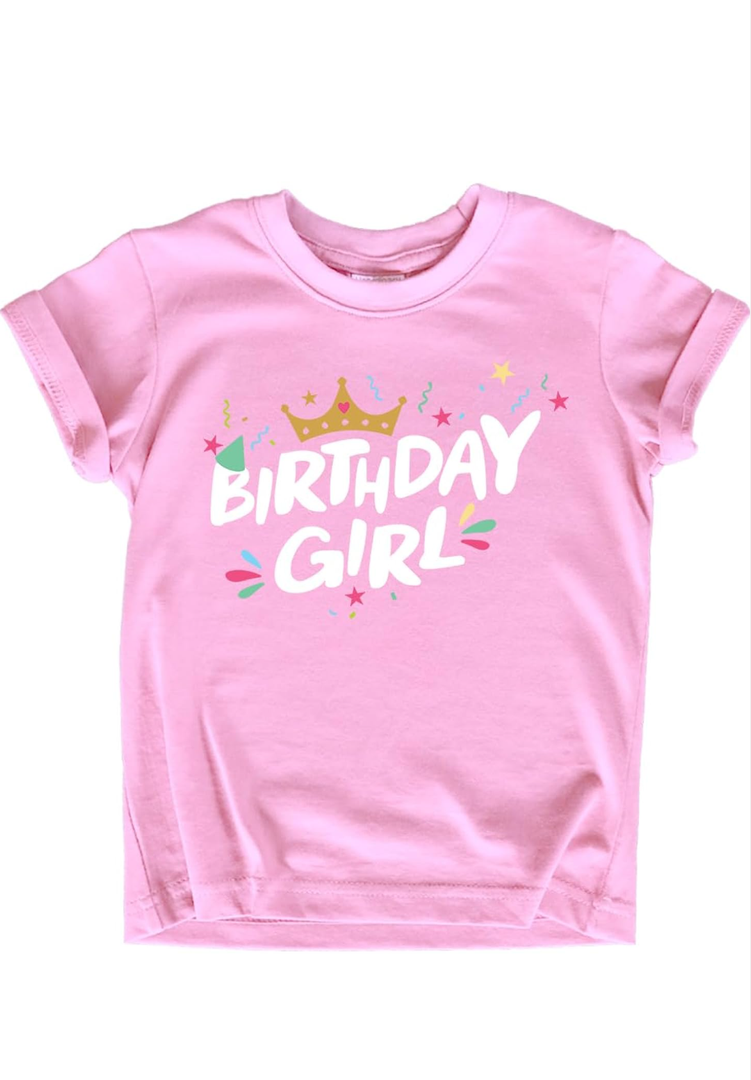 Birthday Girl Shirt Crown 1st First 2nd Two 3rd 4th 5th Toddler Birthday Outfit 5Y
