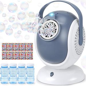 Bubble Machine for Kids: Automatic Bubble Blower 60 360 Auto Rotatable Bubble Machines for Parties Outdoor Bubble Machine Bubble Toys for Outdoor Wedding Birthday Party Gifts