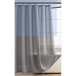 VOILYBIRD Grey Linen Shower Curtain, Farmhouse Bath Decor Slub Texture Neutral Elegant Long Shower Curtain with Hooks, Size 43x78 In.