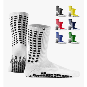 Lux Dual Grip Socks - Soccer Grip Socks for Men and Women. GripArray Performance & Comfort White No Size