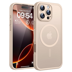 TOCOL Magnetic for iPhone 16 Pro Case, Upgraded Full Camera Protection, Compatible with Magsafe, Drop Protection, Translucent Matte Back Bumper for iPhone 16 Pro 6.3Inch Desert