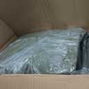 Upholstered Dining Chairs Set of 4 with Casters, Wingback Modern Side Armless Deskchair with Rollers for Diningroom Bedroom Livingroom Reading Room, Green Fabric