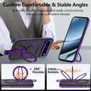 for Google Pixel 10 Case/Pixel 10 Pro Case with 360 Spin Magnetic Stand-Finger Strap, [Fit for MagSafe][16FT Mil-Grade Protection] Ring Holder Kickstand Translucent Matte Phone Case (Purple)