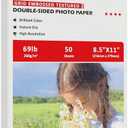 Koala Thick Grid Embossed Textured Double-sided Photo Paper 8.5x11 Inches 69LB Heavyweight 50sheets 260GSM Compatible with Inkjet Printer