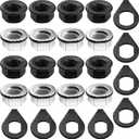 Moxweyeni 48 Pcs Bike Nuts and Safety Washers Kit M8 M9.5 M10 3 Sizes Bicycle Wheel Axle Nuts Black Silver Bicycle Hub Parts for Front Rear Wheel of City Road Mountain