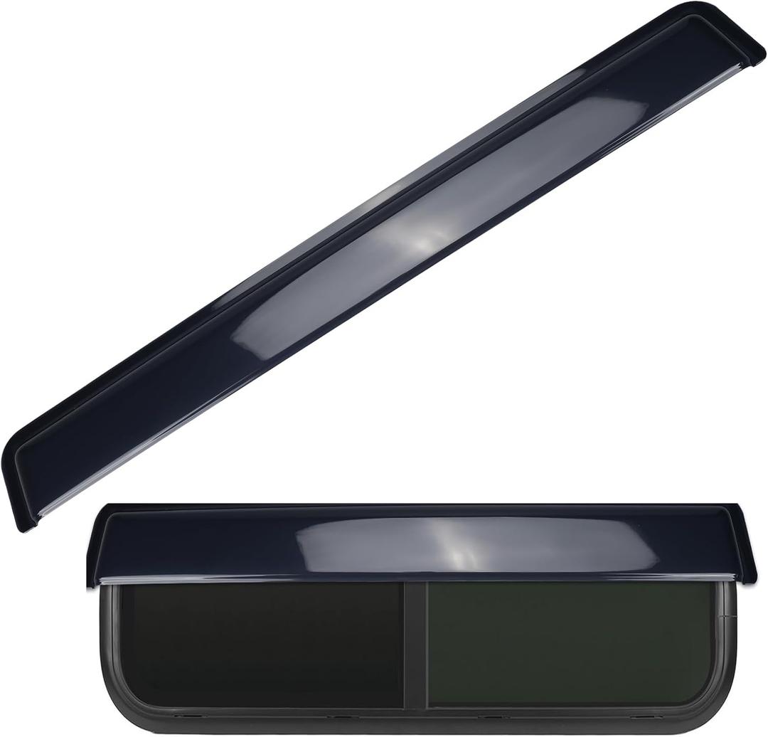 RV Window Visor Deflector, Rain Guard Extra Durable Sun Wind Air Side Vent Window Deflector Fits for 32-37inch