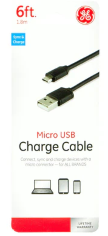 Micro USB Charger Cable 6 Ft